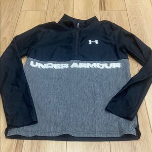 Under Armour Black and Gray Half-Zip Top